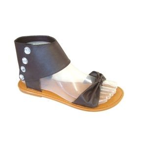 Girls' Ankle Strap Gladiator Flat Sandals 3134 -‎ Brown